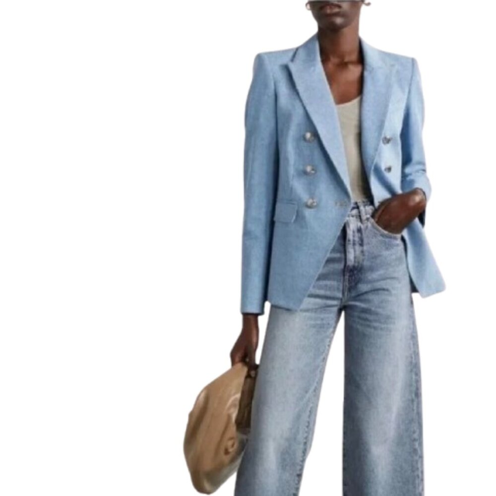 Veronica Beard Denim Chambray Blue Dickey Miller Jacket 4